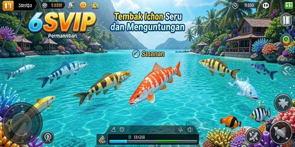 Screenshot gameplay Tembak Ikan 6SVIP yang seru dan menantang.