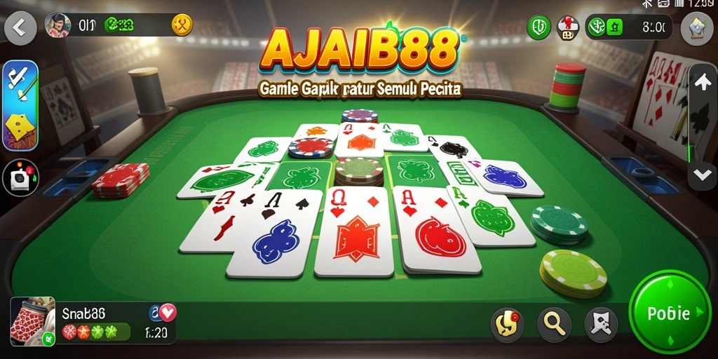 Tampilan gameplay seru AJAIB88 dalam bermain Gaple.