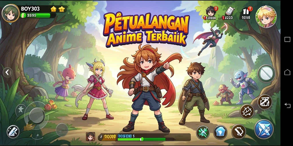 Screenshot gameplay BOY303 yang menarik dengan karakter anime.