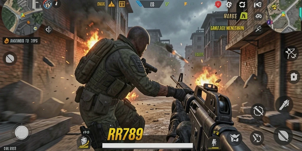 Screenshot gameplay RR789 dengan aksi menegangkan dalam TPS.