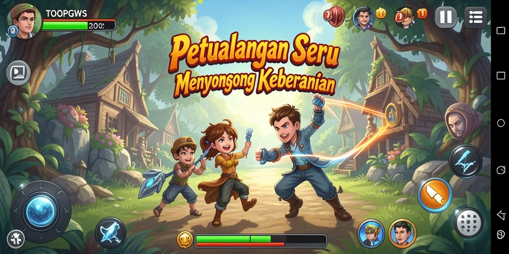Screenshot menampilkan aksi seru dalam gameplay TOOPGWS yang mendebarkan.
